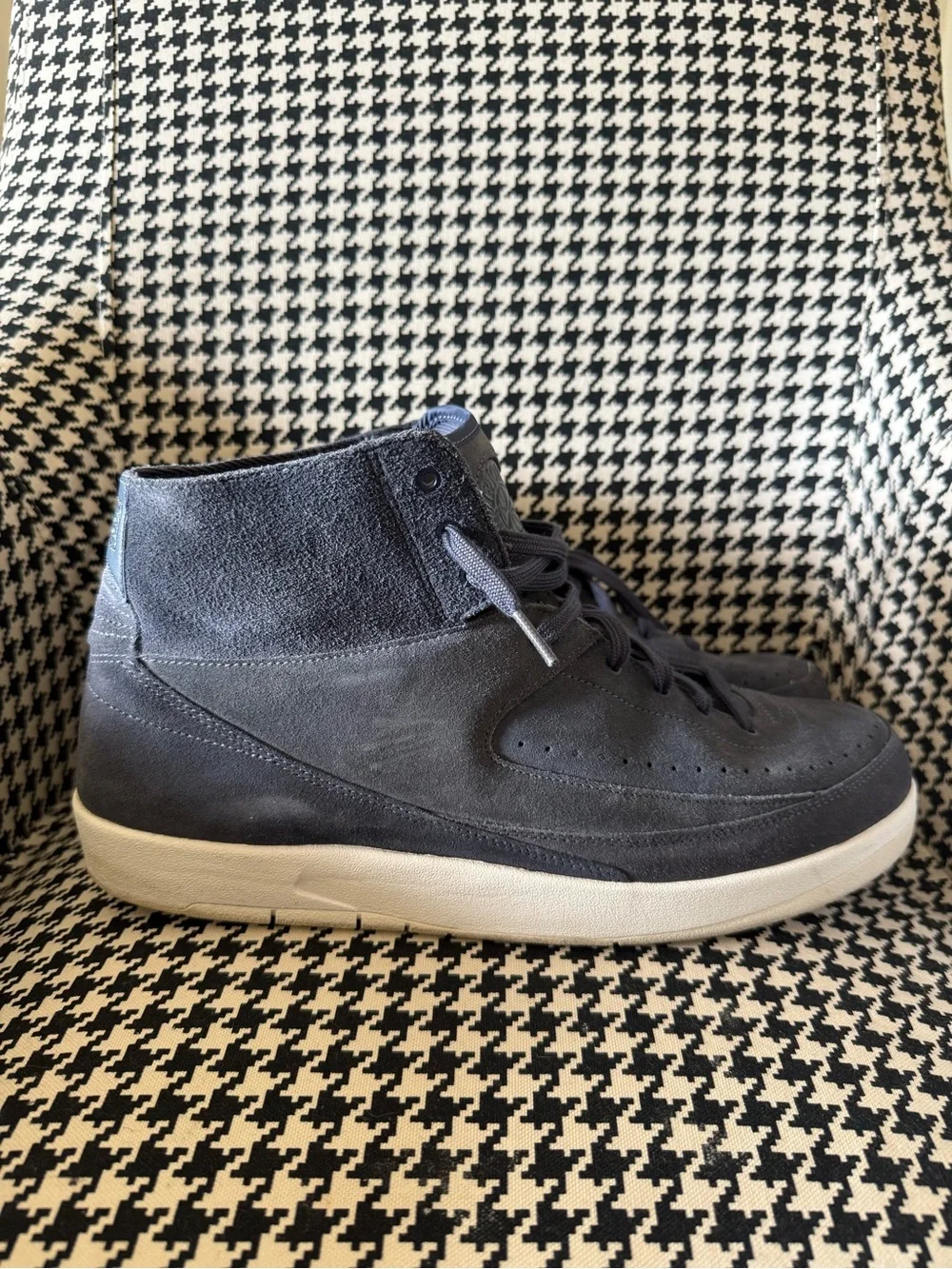 RARE Air Jordan 2 DECON Men's Navy Suede - White Sole. Size 14